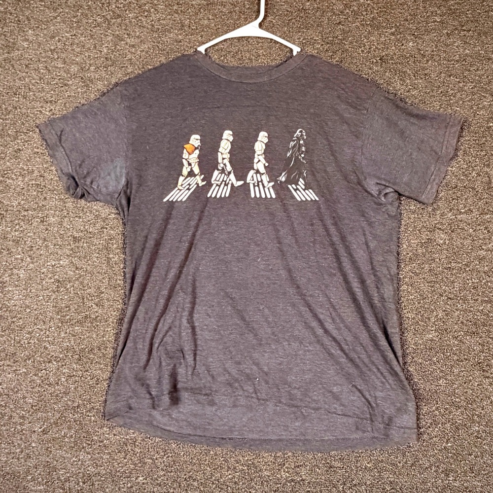 Star Wars Mad Engine Abbey Road Parody T-Shirt Darth Vader Stormtroopers Gray L
